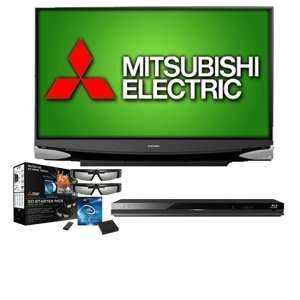  Mitsubishi WD65638 65 3D Ready DLP TV Bundle Electronics