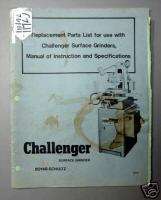 Boyar Schultz Parts List for Challanger Surface Grinder  