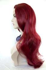Fire Red Red Costume Long Straight Skin Top Fun Color Wigs  