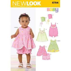  New Look Sewing Pattern 6794 Babies Dresses, Size A (NB S 