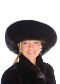 Mink Hat   Fox and Mink Fur Hat Large Brim Fur Hat  