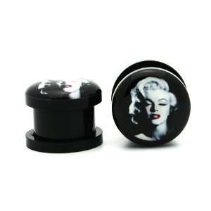 6g 4mm Acrylic Marilyn Monroe Ear Gauges Plugs Screw On Sexy (Sold By 