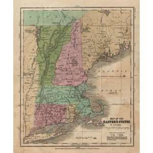    Olney 1829 Antique Map of the Eastern States