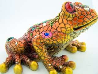 New Unique Home Decorative Orange Frog Mosaic Mirror Figurine 