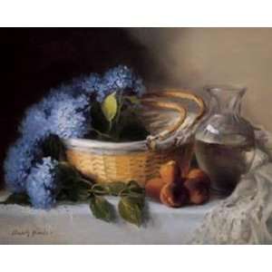   Elizabeth Brandon Hydrangea Basket With Peaches 22x18