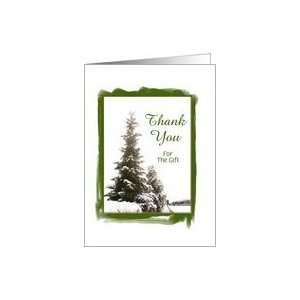  Thank You Snowy Evergreen Trees Custom Card Health 