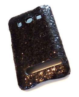 For HTC EVO 4G Sprint ICY Bling Black Diamond Sequin Phone Case 