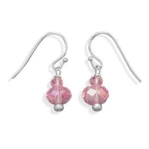  Pink Rondell Glass Fashion Earrings Jewelry