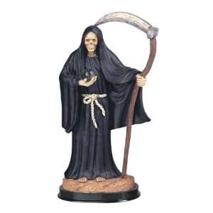 12 Inch Black Santa Muerte Saint Death Grim Reaper Statue Figurine 