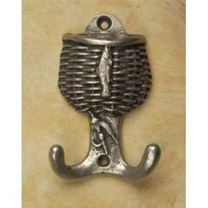  Western Hooks, Fishing Creel Pewter Hook