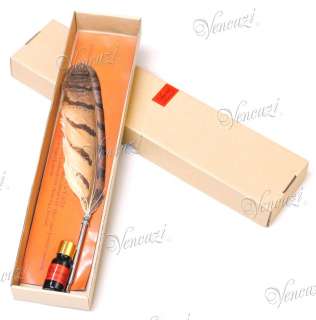 Natural Owl Quill Ink Pen Box Set (+FREE GIFT)  