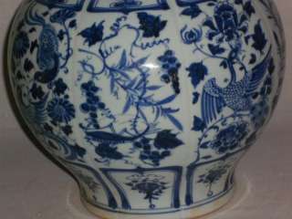   Chinese blue and white porcelain Insects and grass vase  