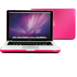   Pink Rubberized Macbook Pro Case with TPU Transparent Keyboard Cover