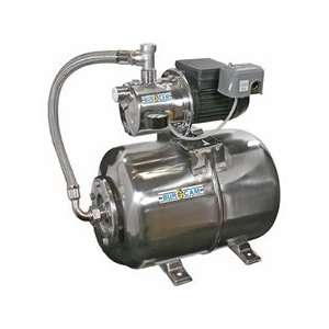 Bur Cam 16 GPM 3/4 HP Stainless Steel Shallow Well Jet Pump w/ 16 Gal 