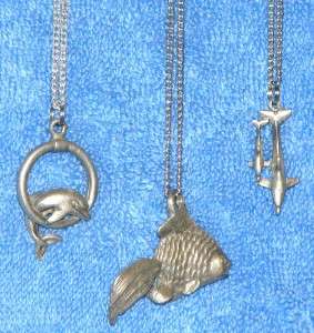 DOLPHIN NECKLACES PEWTER PORPOISE FISH TOTEM ZOO 59  