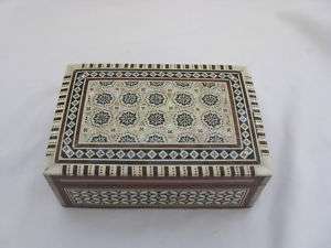 Egyptian Mother of Pearl Inlaid Jewelry Box 6.25X4  