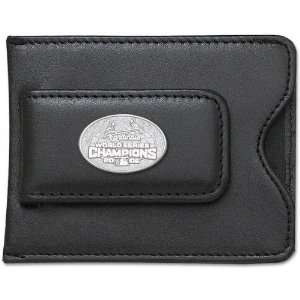   on Black Leather Front Pocket Wallet Money Clip