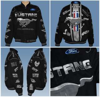 FORD MUSTANG OFFICIAL JACKET BLACK COTTON TWILL LARGE  