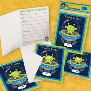   Space Alien   Set of 8 Fill In Baby Shower Invitations Toys & Games