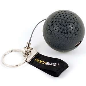 ROCKBOOM SPEAKER KEYCHAIN GREY CRACKLE BY CHIC BUDS IPOD IPAD IPHONE 