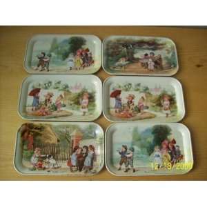   , France Children Playing Tin Trays (Set of 6) 