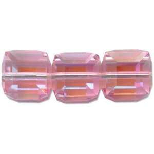  3 Light Rose AB Cube Swarovski Crystal Beads 5601 8mm 
