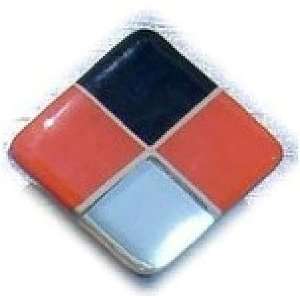   38WBR1, Square 1 Length Glass Knob, 4 Tiles Design,