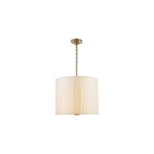 Barbara Barry Perfect Pleat Pendant in Soft Brass with Silk Shade by 