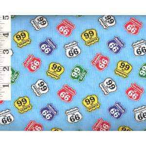  Route 66 by Timeless Treasures  100% Cotton, 44 Wide 