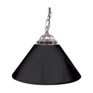 Plain Black 14in. Single Shade Bar Lamp Silver hardware 844296079094 