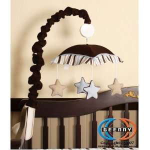   Musical Mobile For Brown Blue Star & Moon CRIB BEDDING SET Baby