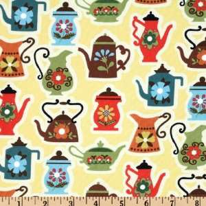   Morning Call Tea Kettle Egg Fabric By The Yard Arts, Crafts & Sewing