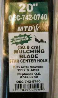 New 20 MTD Lawn Mower Mulching Blade 1997+ OEC742 0740  