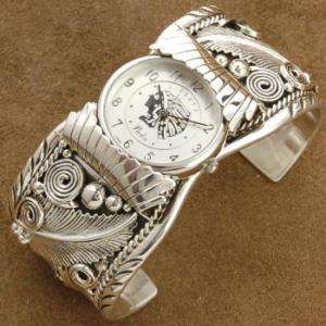  American Navajo .925 Sterling Silver Womens Mens Cuff Watch Bracelet