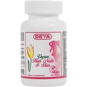 DEVA Vegan Vitamins Hair Nails & Skin Formula Tabs, 90 ct (Quantity of 