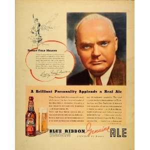  1934 Ad Pabst Blue Ribbon Beer Dudley Field Malone RARE 