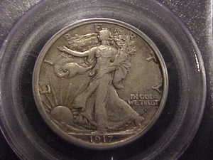   XF 40 1917 S Obverse Walking Liberty Half Dollar PQ Nice Coin  