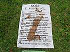 vintage irish linen tea towel golf ulster ancient game of