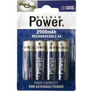 Delkin Power AA Size Rechargeable Batteries 2900mAh Ni MH 1.2V Cells 