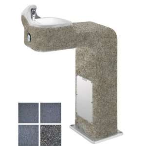  drinking fountain with exposed aggregate finish. 3177