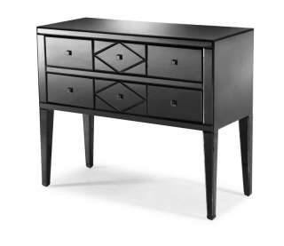 ZUO Mirrored Black Modern 2 Drawer Dresser Chest 811938016700  