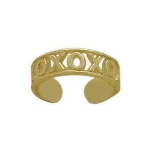  10 Karat Yellow Gold XOXO Toe Ring Jewelry