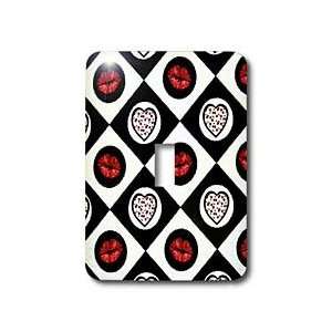   Hearts and Red Kisses   Light Switch Covers   single toggle switch