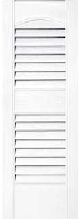 Pair Cathedral Louver Exterior Vinyl Shutters 25 36  
