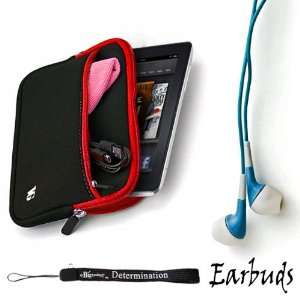 Red Trim   Black Slim Protective Soft Neoprene Cover Carrying Case 