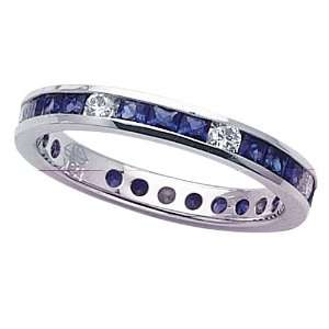  Karina B(tm) Genuine Sapphire Eternity Band in 18 kt White 