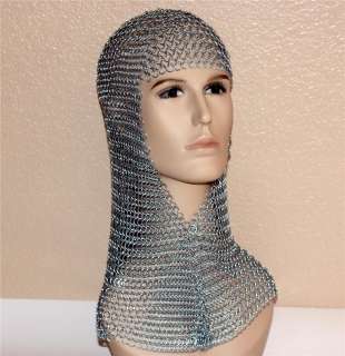 MEDIEVAL Knight Aluminum CHAIN MAIL CHAINMAILLE HOOD  