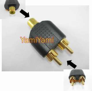   Female F to 2 Male M Adapter Convertor Y Splitter DVD Audio Speaker