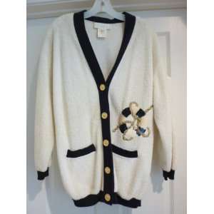  Nautical Cream Escada Cardigan Sweater Sz 36 Everything 