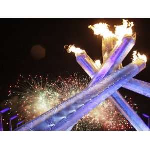  Olympic Flame Burns after the Opening Ceremony of the 